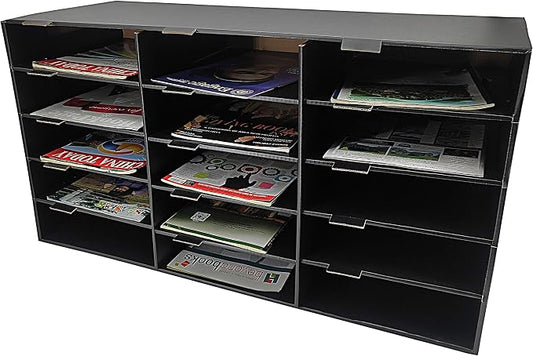 FixtureDisplays Construction Paper Storage Bin 15 Slot Vertical File Compartment Organizer for Home, Office, Classroom 32 x 13 x 17, Slot 10 x 3 15316-NPF by FixtureDisplays