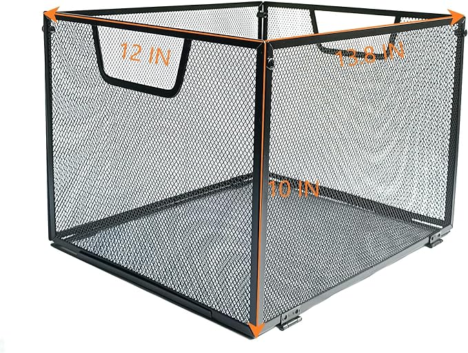 Hanging File Organizer Letter Size,Mesh File Crate,Black | Metal File Folder Organizer with Handle,File Bin & filing basket for Folders,Quick Setup for Office,Classroom & Home - Image 7