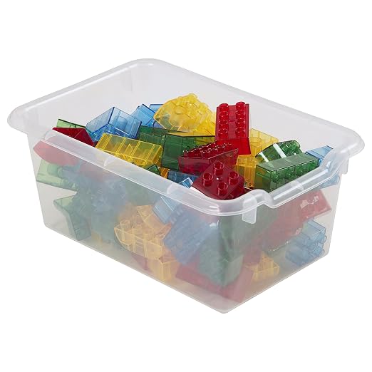 ECR4Kids Scoop Front Storage Bins, Multipurpose Organization, Clear, 10-Piece - Image 12