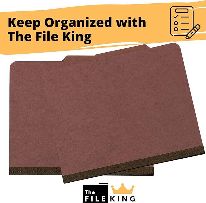 The File King Letter Size Carnelia Red File Folders with Prongs, 10 Pack, 8.5 x 11 - Image 6