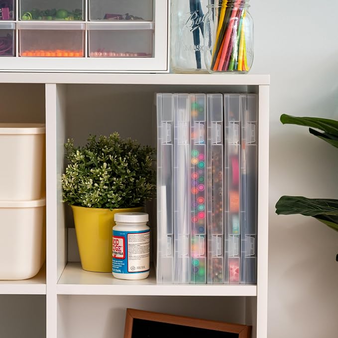 IRIS USA File Box |Made in USA| Fits 8.5"x11" A4 Paper, (6-Pack) - Clear | Organizing Study Cases with Built-In Handle & Snap-Tight Lids, Containers for Puzzles, Scrapbooking, Craft & Art Supplies - Image 4