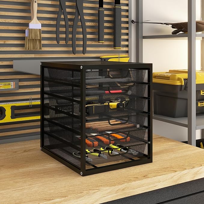 Natwind Mesh Desk Organizer with 6 Tier Sliding Drawers,Black | Paper Sorter, Multi-Functional Home Office Supplies Storage Tray for Letters, Documents,Mail, Files, Arts & Crafts Supplies - Image 7