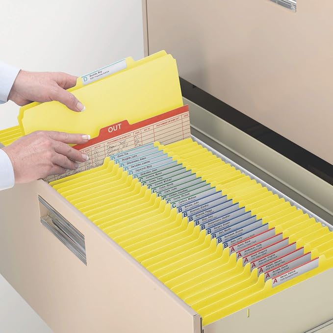 Smead Classification File Folder, 2" Expansion, 2/5-Cut Tab, Letter Size, 10 per Box (2 Dividers, Yellow) - Image 5