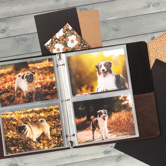 Samsill 100 Pack 5x7 Photo Album Refills, 100 Pictures, 3-Ring Binder Photo Sleeve Inserts, 2 Pocket Photo Page for 5x7 Photographs, Postcards, Recipe Cards, 400 Pictures Total - Image 7