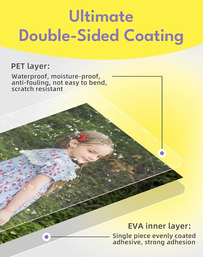 Uinkit 100Pack 4x6 Matte Self Seal Laminating Pouches, 10Mil Thick Double-Sided, Bulk Anti-Glare Waterproof Sleeves for Photographers, Classroom Flashcards, No Machine Needed - Image 6