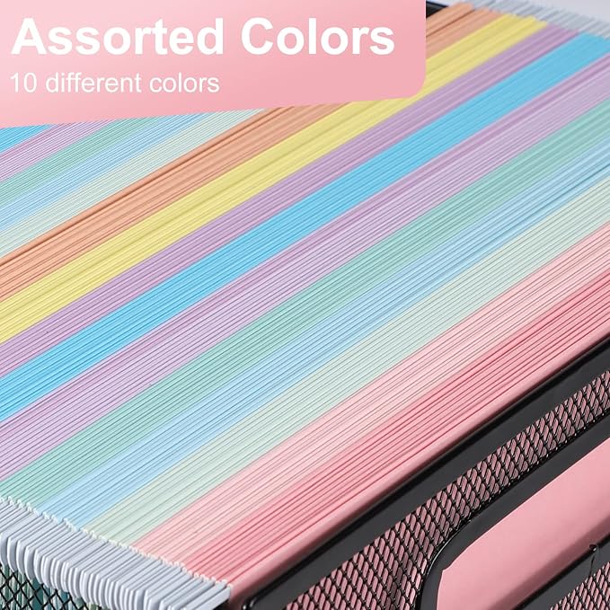 Hanging File Folders, 70 Pack Letter Size Hanging File folders with 1/5-cut Tabs, Stay Organized for Your Home and Office Bulk File, Documents and Paper, Macaron 10 Colors - Image 6