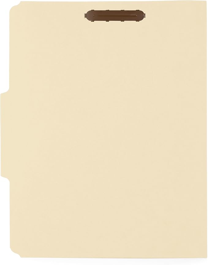 Blue Summit Supplies 50 Manila Fastener File Folders, Letter, 1/3 Cut Tab | Durable 11pt manila paper, reinforced 1/3 cut tabs, 2 prong fasteners, medical, law client and office files - Image 3