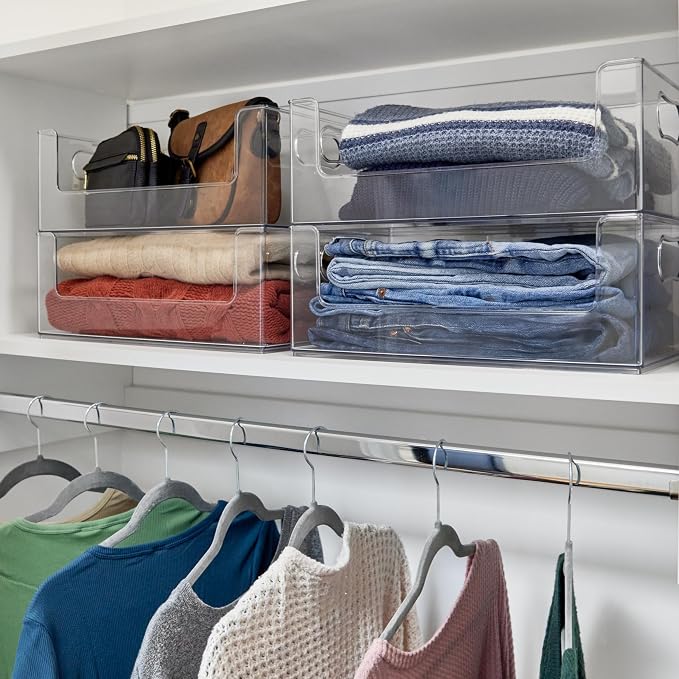Open Front Pantry Cabinet Stacking Storage Home Bin 16x10x6 4 Pack | Stackable Strong,Heavy Duty, Made in USA - Image 6