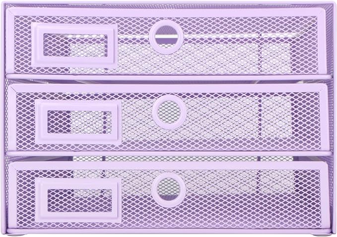 EXERZ Paper Sorter 3 Tier Drawers A4 / Multifunctional Desk Organiser/Letter Tray - Documents, Magazines, Notebooks and Letters - Light Purple | Desk Organiser Pull Out Trays Keep Files Letters Magazines Folders Notebooks Neatly Separated Easy To Reach - Image 6