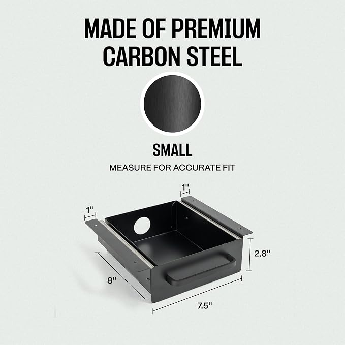 Under Desk Drawer Slide Out Attachment - Carbon Steel Undermount Table Drawer with Cable Management, Pull Out Add-On Storage for Office & Standing Desks (7.5" x 8" x 2.8") - Image 2