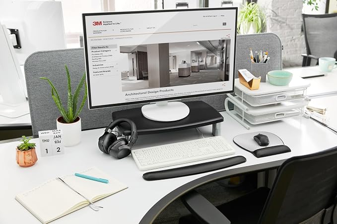 3M Extra Wide Adjustable Computer Monitor Stand, 20 in x 12 in | Height Adjustable Monitor Riser For Desk, Office, Home With Underneath Storage Space, No Skid - Image 9