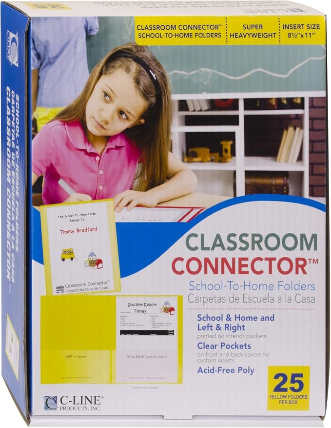 C-Line Classroom Connector School-to-Home Folders, Yellow, 25 per Box (32006) - Image 3