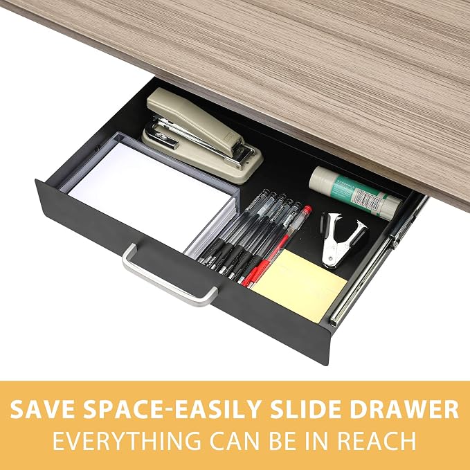 Gome Under Desk Pull-Out Drawer - Storage Organizer Office Mounted, Easy Slide-Out Pencil Drawer for Saving Space, Under Flat-Top Desk Storage Ideal for Sit-Stand Workstation - Image 5