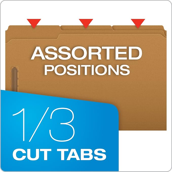Pendaflex FK312 Pendaflex Kraft 2-Fastener Classification Folder with 1/3 Cut Tabs, 50/Box, Brown, Legal (Pack of 5) - Image 4