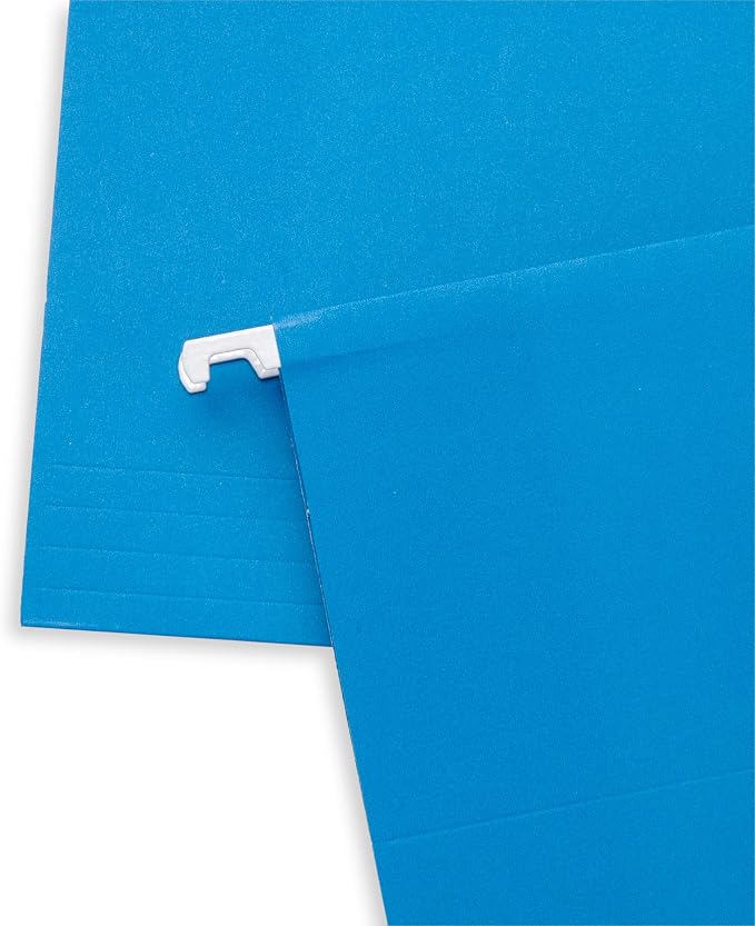 Blue Summit Supplies 50 Hanging File Folders, Letter Size, Blue | Reinforced letter size, 1/5 cut tabs, plastic tabs and inserts included, for filing cabinet, home, and office - Image 5