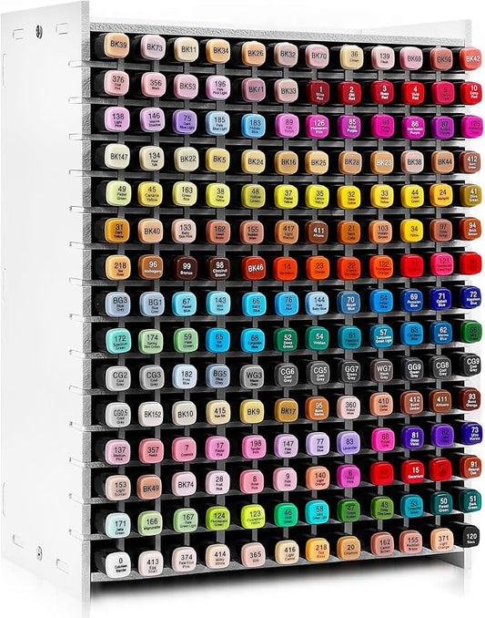 Marker Organizer for Desk,180 Slots Marker Storage with Divider | Marker Holder,Adjustable Marker Rack for Pens,Colored Pencils,Art Brushes,Home Office Art Room and Classroom Desk Organizer by Yrangee
