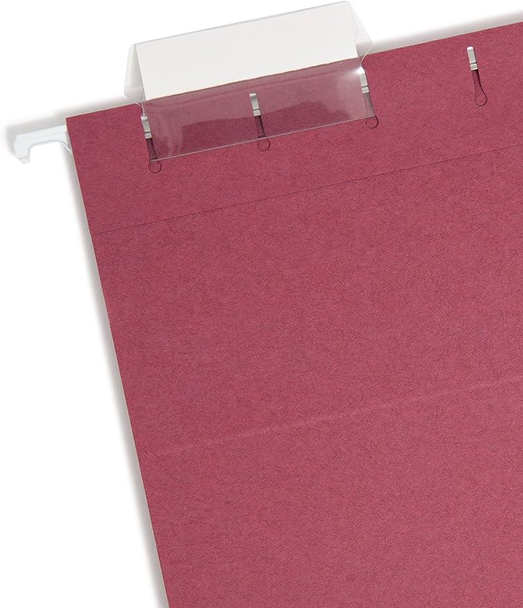 Smead Colored Hanging File Folder with Tab, 1/5-Cut Adjustable Tab, Letter Size, Maroon, 25 per Box (64073) (Pack of 1) - Image 2