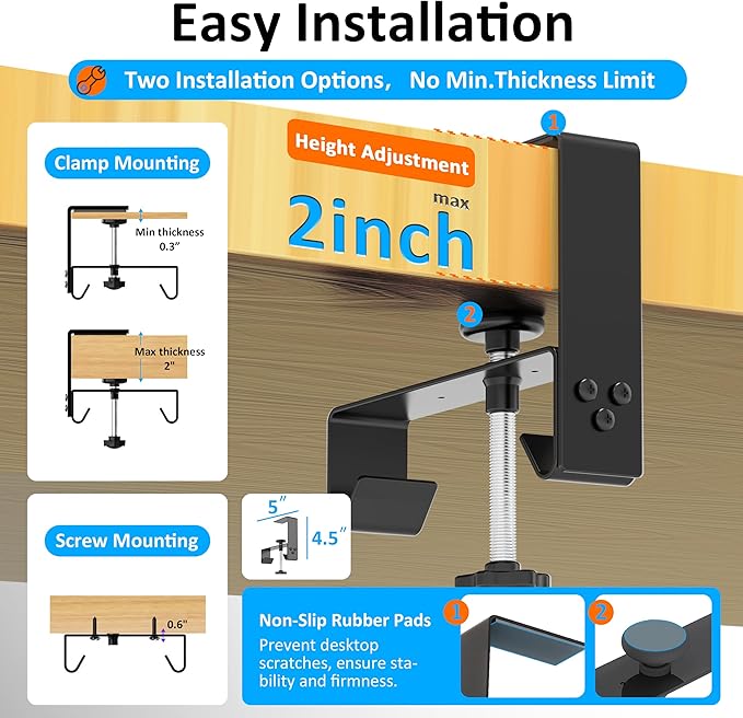 Under Desk Cable Management Tray - Under Desk Cord Management - Clamp/Screw Mount - Fabric Wire Management - Cable Raceways Tray Cord Hiders for Office/Home (Black, 35.8"×5.6") - Image 3