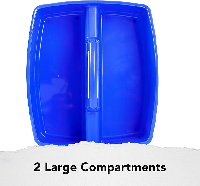 Storex Classroom Craft Caddy, 3 Compartment Plastic Organizer with Carry Handle, Assorted Colors, Color Assortment WILL Vary, 9.25 x 5.25 x 9.25 Inch, Case of Six 5-Packs (00941A06C) - Image 3