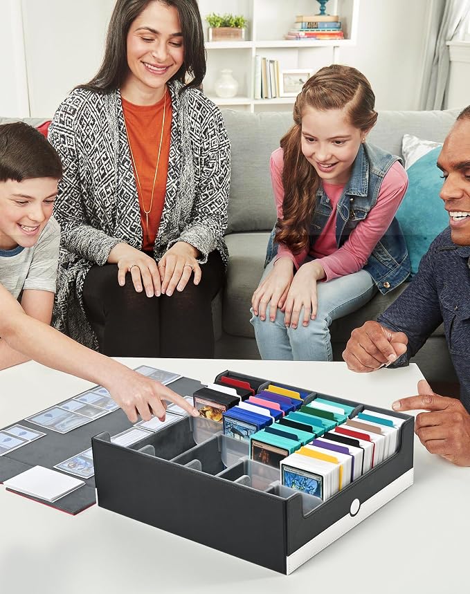 ZLCA Card Storage Box Holds 3200+, Deck Storage Case with 4 Stoppers, Card Organizer for TCG MTG PTCG(Red&White) - Image 7