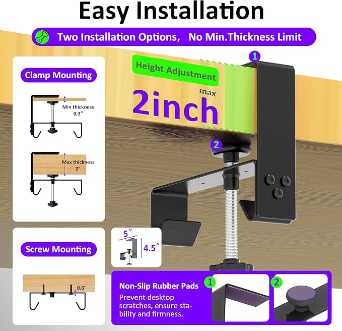 Under Desk Cable Management Tray - Under Desk Cord Management - Clamp/Screw Mount - Fabric Wire Management - Cable Raceways Tray Cord Hiders for Office/Home (Black, 28.6"×5.6") - Image 3