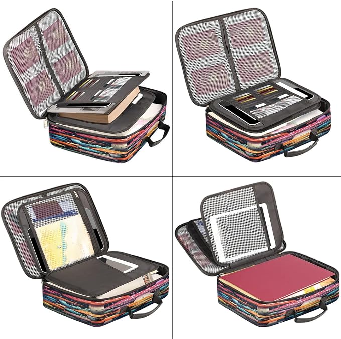 File Organizer Beautiful Mushrooms Document Organizer with Handle Portable File Organizer Bag Home Travel Storage Bags for Files Laptop Certificates - Image 5
