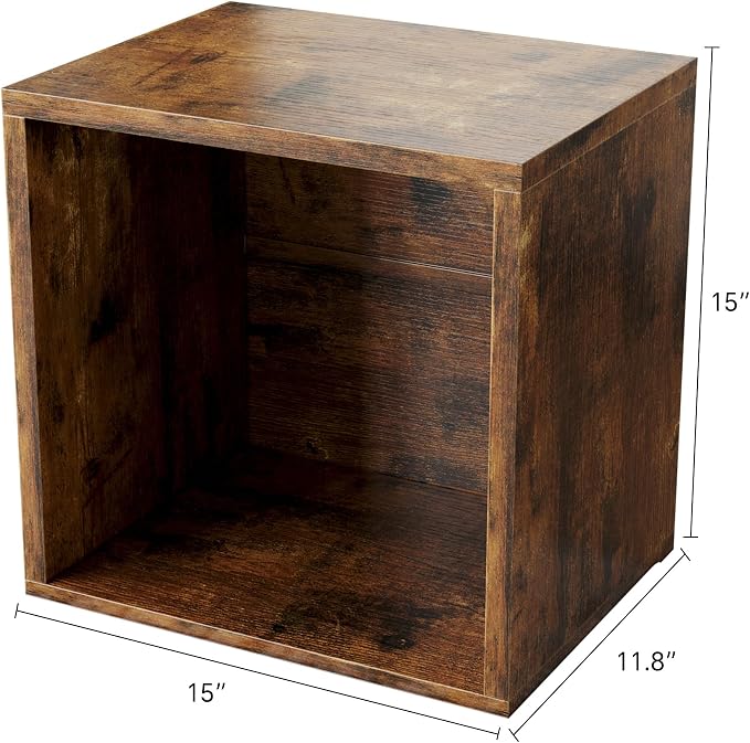 FUSUNBAO Magic DIY Cube Storage Organizer Stackable Cubes for Home Books Clothes Toy-Modular Cubby Storage System-Office Cubical-Bookcase Closet (Antique Brown, General Cube) - Image 3