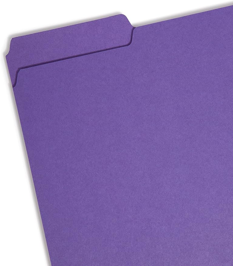 Smead Interior File Folder, 1/3-Cut Tab, Letter Size, Purple, 100 per Box, Expandable File Folders for Filing Cabinet |(Pack of 5) - Image 2