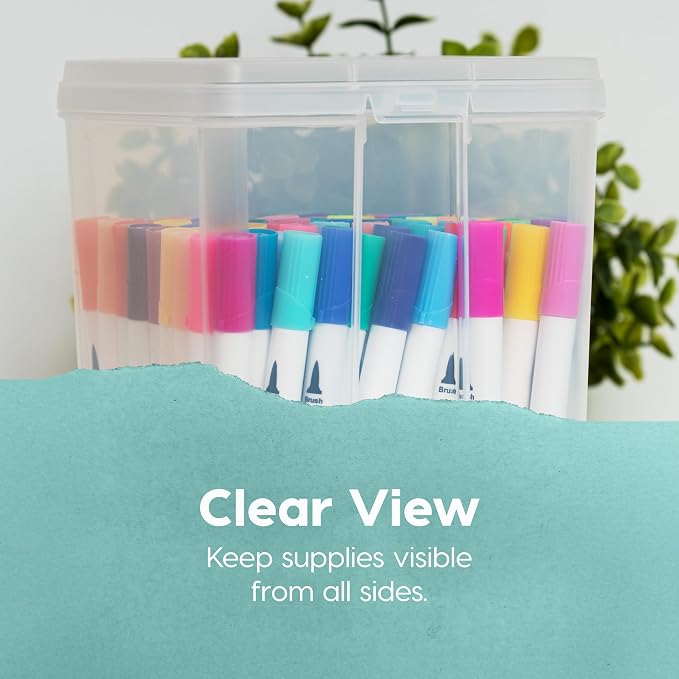 IRIS USA Flip Top Storage Containers |Made in USA| Large (4-Pack) - Clear | Vertical Bins with Removable Lids for Organizing Office, Craft, Pantry, Art, Ephemera & Study Supplies - Image 8