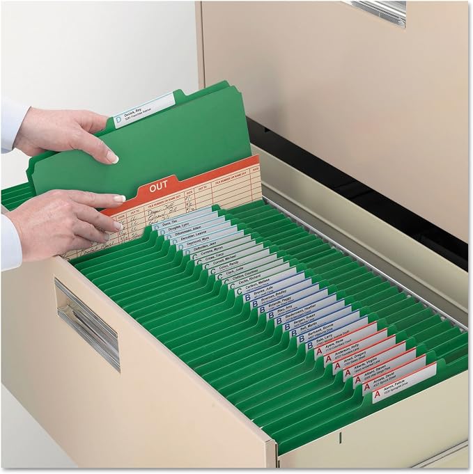 Smead Pressboard Legal Size File Folders with SafeSHIELD Fasteners, 2 Dividers, 2" Expansion, Office Folders, Paper Holder, Green, 10 per Box (19033) - Image 2