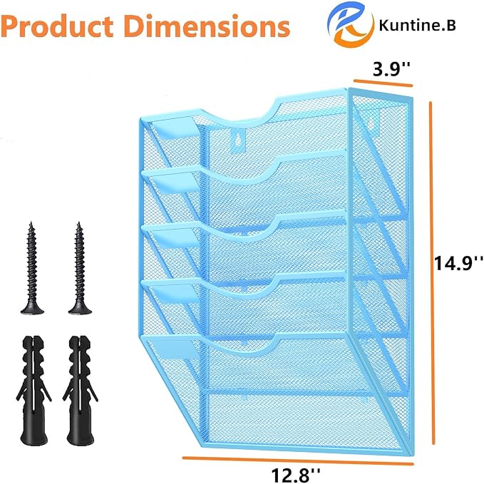 Kuntine.B Wall File Organizer Office Hanging Magazine Holder Wall File Organizer for Office Home - Image 2