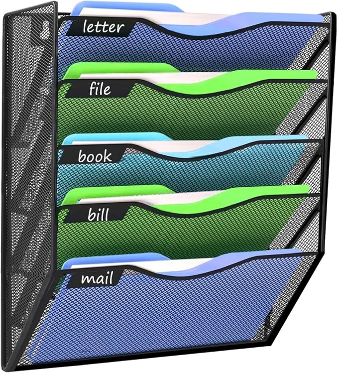 Kuntine.B Wall File Organizer Office Hanging Magazine Holder Wall File Organizer for Office Home by KuntineB