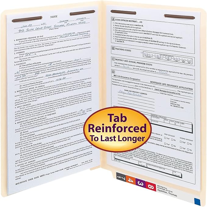 Smead End Tab Fastener File Folder, Shelf-Master Reinforced Straight-Cut, Legal Size, Manila, 50 per Box, 37115 - Image 8