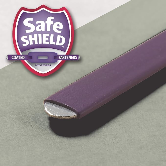 Smead Pressboard Classification Folder with SafeSHIELD Fasteners, 2 Dividers, 2" Exp, 1/3-Cut Tab, Legal Size, Gray/Green, 10 per Box (19215) - Image 4