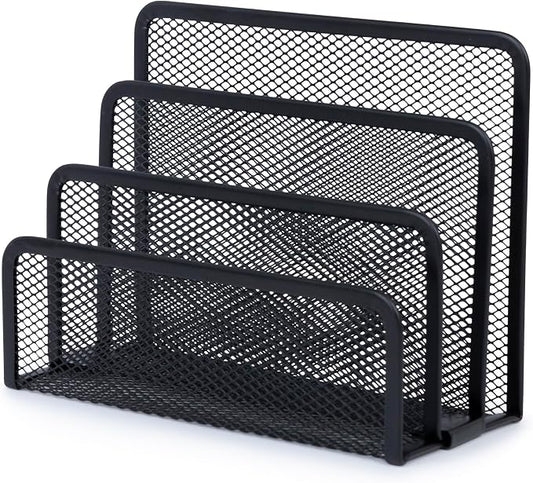 YBM HOME 3-Slot Desk Mail Organizer and Letter Sorter - Mesh Black File and Documents Sorter Holder for Office Desktop, School and Home Use, 2250-48 by YBMHome