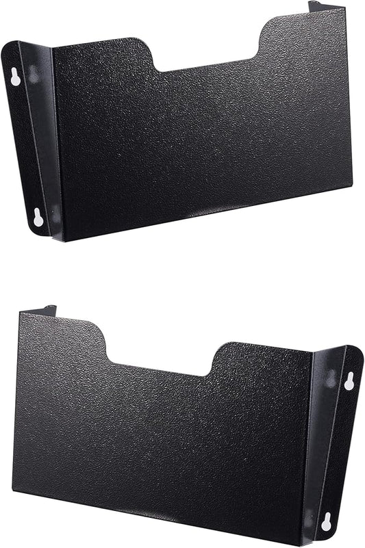 DR POCKET RACK Wall Mount File Holder, Single Pocket Letter Size, Black Metal Office Document Organizer by Unknown