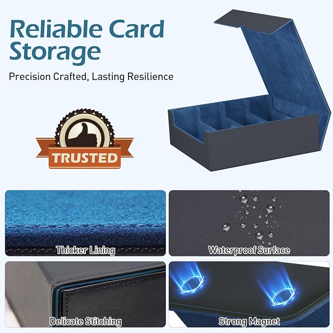 4-Row【3200+】 Trading Card Storage Box, Card Organizer Holder With 24 Dividers, Case Fit for Mtg Tcg Magic Commander Deck Playing Cards, Deck Box for Sport Card - Image 3