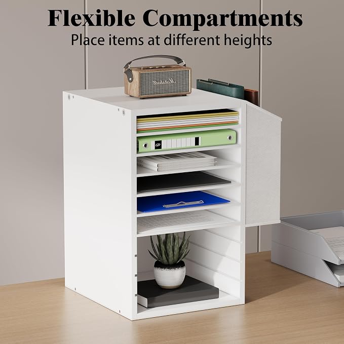 Unionly 10Tier Adjustable Mail Sorter,Wood Paper Organizer for Class,Office | Office Mailbox with name slot,Literature Organizer with side pocket,Wooden File Storage Organizer for school,classroom,office - Image 4