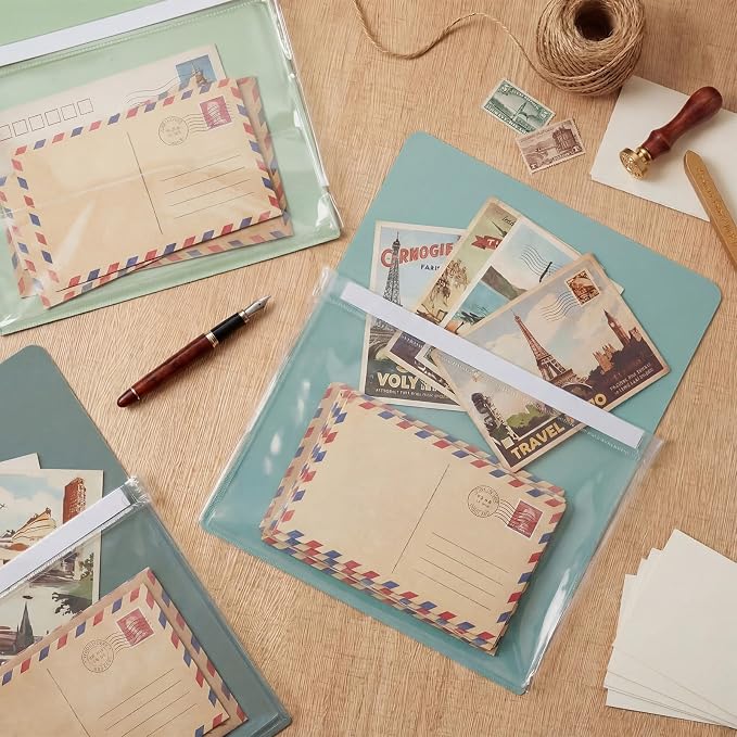 Fuutreo 6 Pcs Magnetic File Holder Colorful Magnetic Pocket Storage Pouch Paper Holder 12 x 9.5 Inch Magnet Pen Dry Erase Marker Organizer for Whiteboard Refrigerator Locker(Sage Green,Vertical) - Image 4