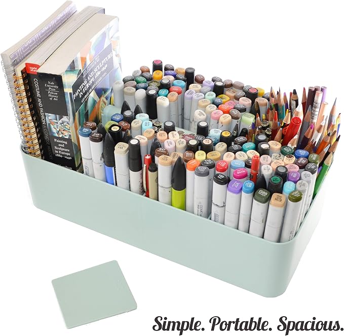-Large Portable Caddy, DIY Dividers, 8 Compartments, School Office Supplies Home Business Organizer,Portable Basket with Handle Storage Organizer Modern Made in USA (3 PACK, Mint) - Image 6