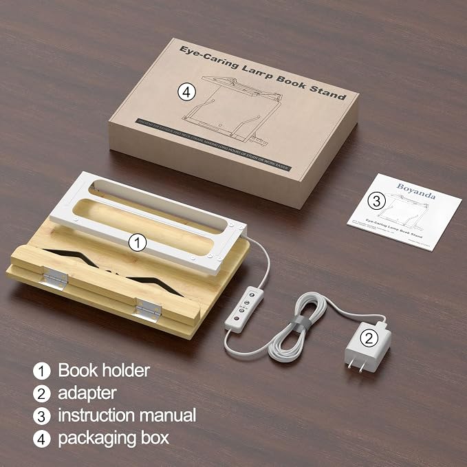 Boyanda Book Stand for Reading – Adjustable & Foldable Book Holder with High CRI 90+ No-Flicker, Eye-Caring LED Light | Anti-Blue Light & Anti-Glare | Hands-Free for Textbooks, Bibles, and Study - Image 7