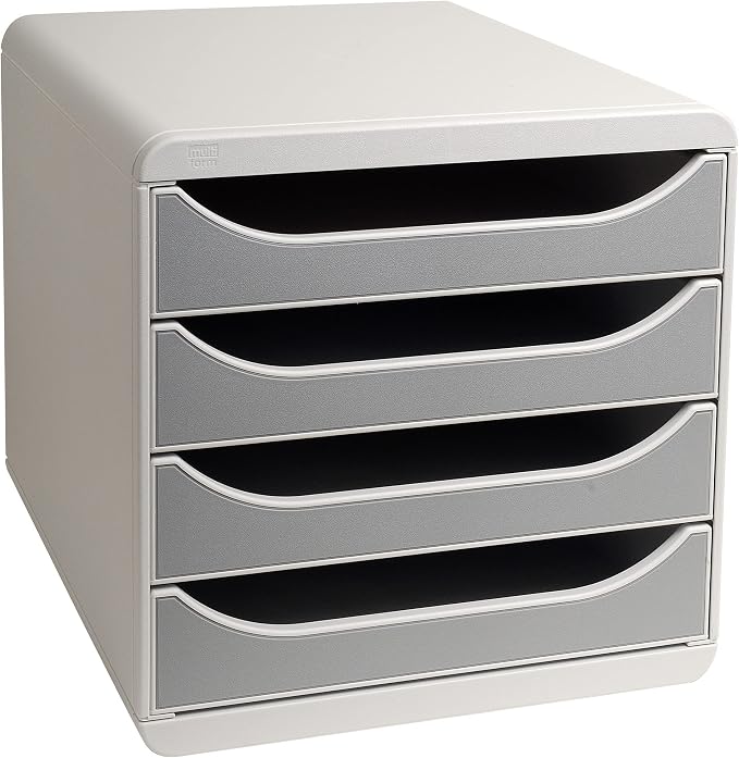 Exacompta Big-Box Office, 4 Drawers - Light Grey/Stone Grey by +Office+Supplies
