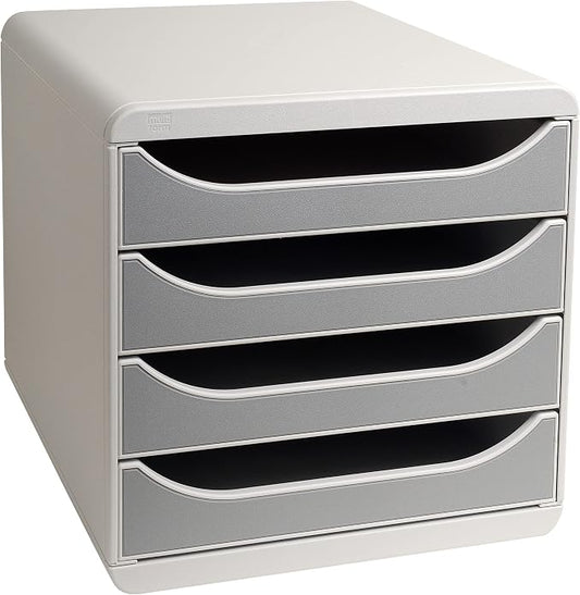 Exacompta Big-Box Office, 4 Drawers - Light Grey/Stone Grey by +Office+Supplies
