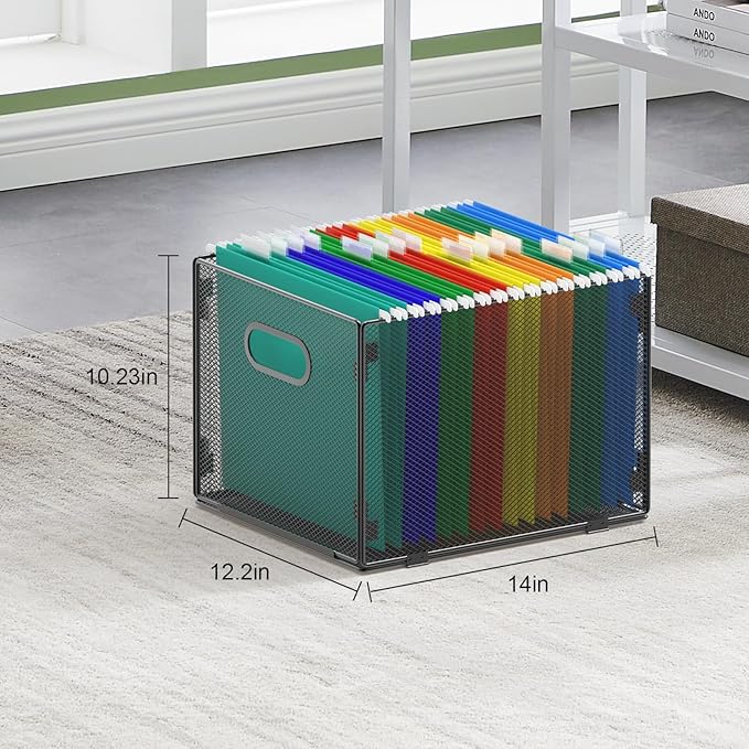 samstar Hanging File Organizer, Mesh File Folder Organizer File Crate File Cabinet Inserts Storage Box, Letter Size - Image 3