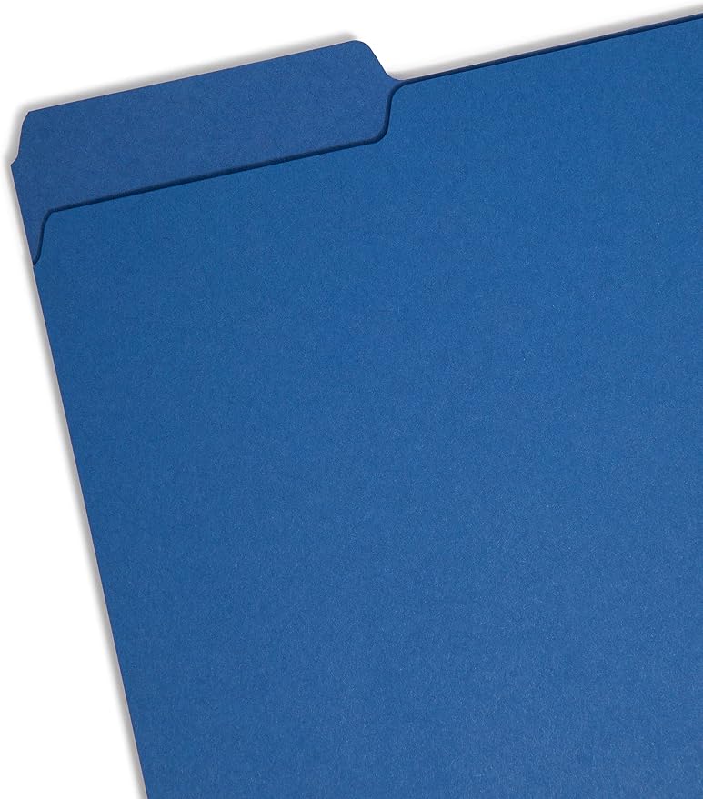 Smead Interior File Folder, 1/3-Cut Tab, Letter Size, Navy, 100 per Box, Expandable File Folders for Filing Cabinet - Image 2