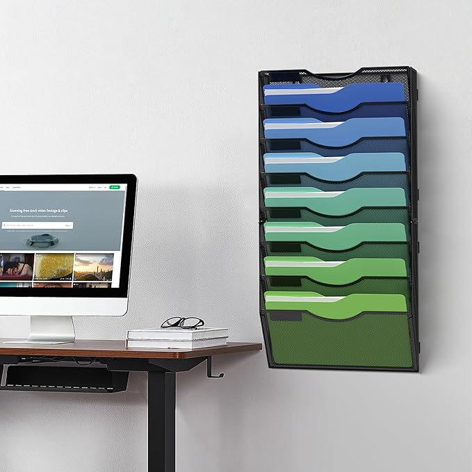 Kuntine.B Wall File Organizer Office Hanging Magazine Holder Wall File Organizer for Office Home - Image 7