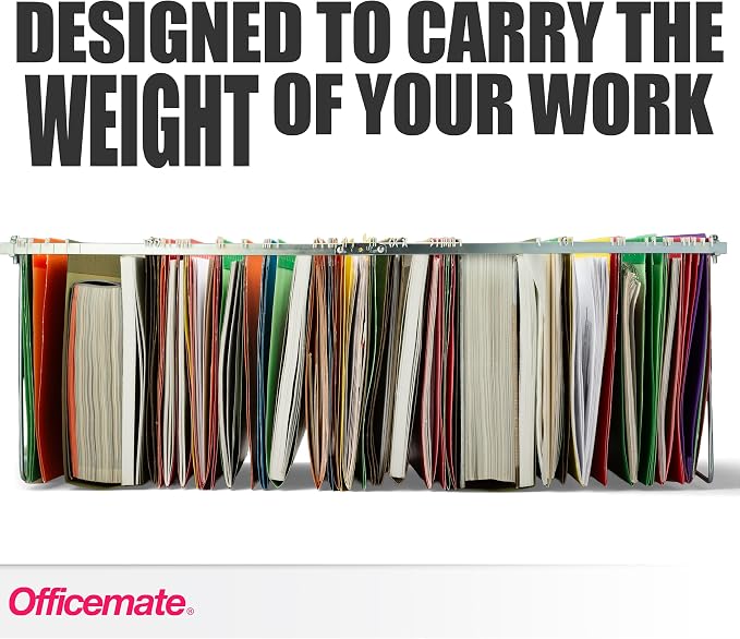 Officemate Hanging File Frame, Letter Size (Fits 24″–27″), Adjustable Heavy-Duty Steel File Drawer Organizer for Desks, Cabinets & Shelves, Set of 6 (98620) - Image 4