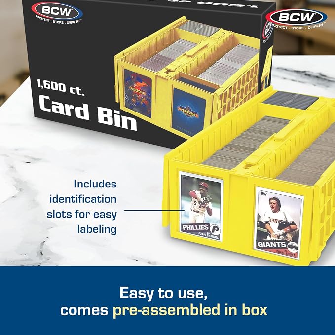 BCW Collectible Card Bin - Holds up to 1600 Cards - Yellow | Large Storage Box for Loose Trading Cards | Pokemon, MTG, and Storage Boxes - Single - Image 4