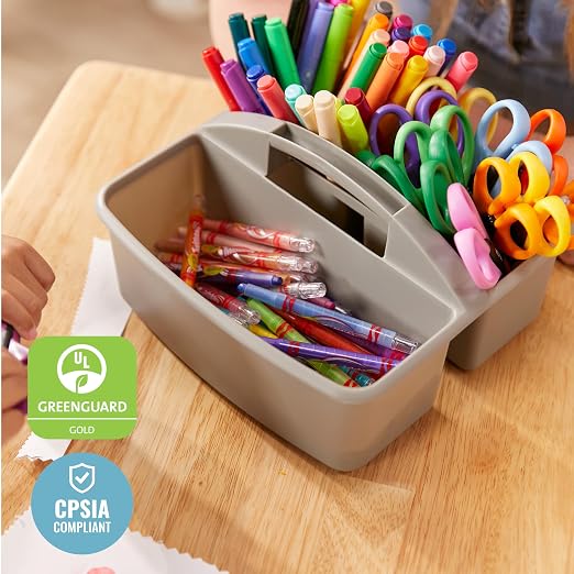 ECR4Kids 3-Compartment Small Plastic Caddy, Multipurpose Organization, Contemporary, 6-Pack - Image 6