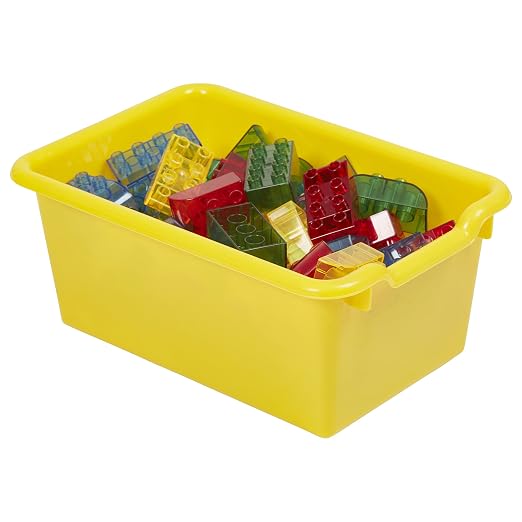 ECR4Kids Scoop Front Storage Bin, Multipurpose Organization, Yellow, 20-Piece - Image 11